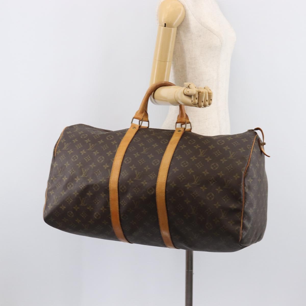LOUIS VUITTON Monogram Keepall 55 Boston Bag M41424 LV Auth ep16241