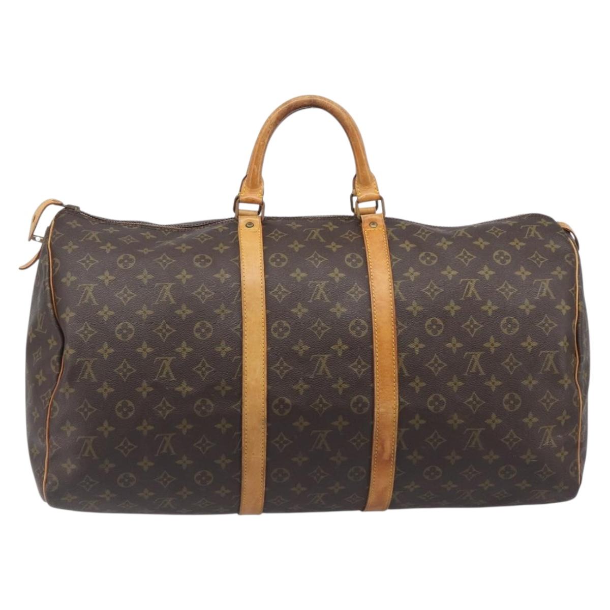 LOUIS VUITTON Monogram Keepall 55 Boston Bag M41424 LV Auth ep16241