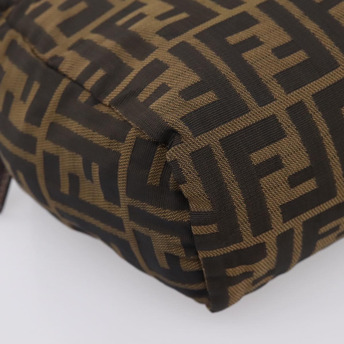 FENDI Zucca Canvas Hand Bag Black Brown Auth ep16243