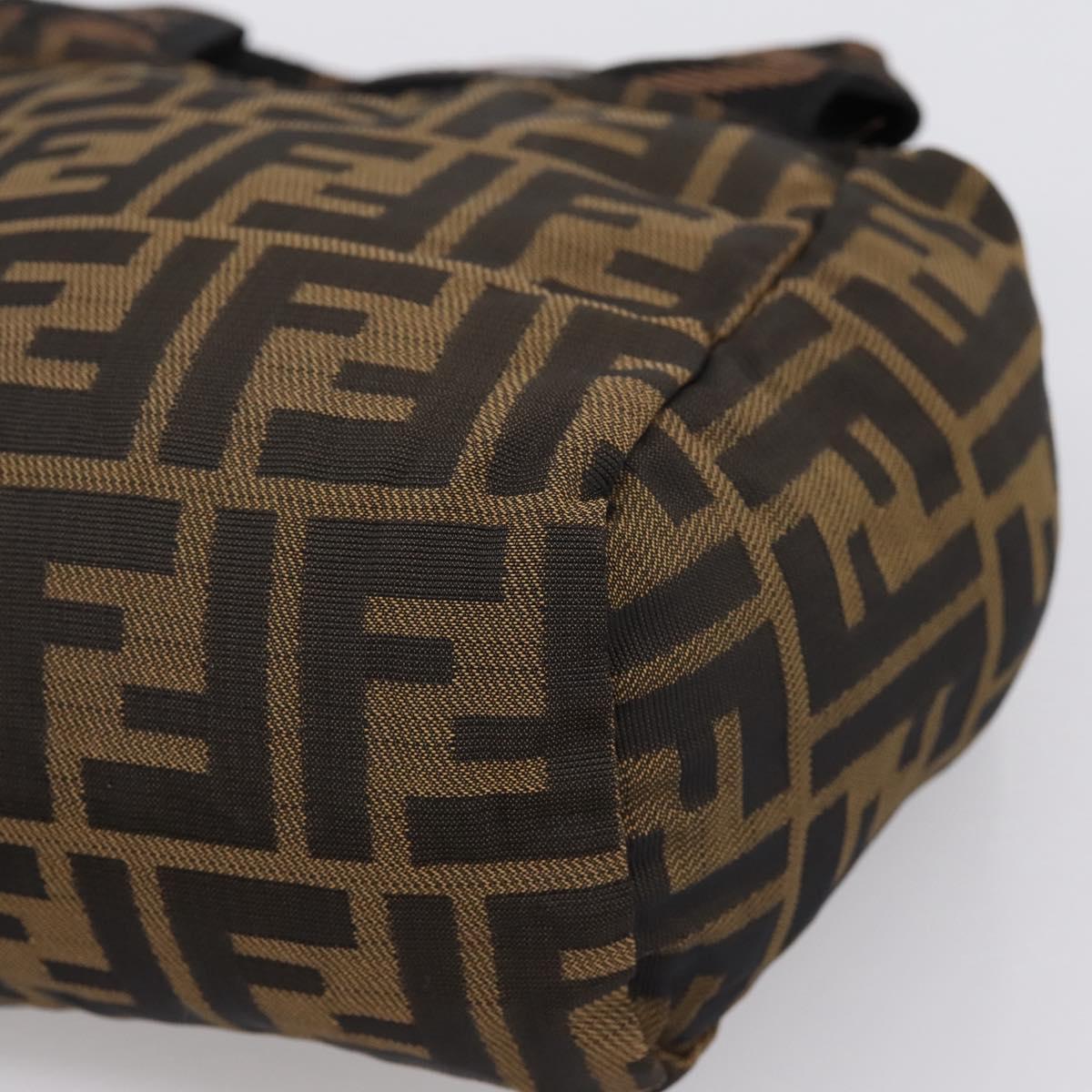 FENDI Zucca Canvas Hand Bag Black Brown Auth ep16243