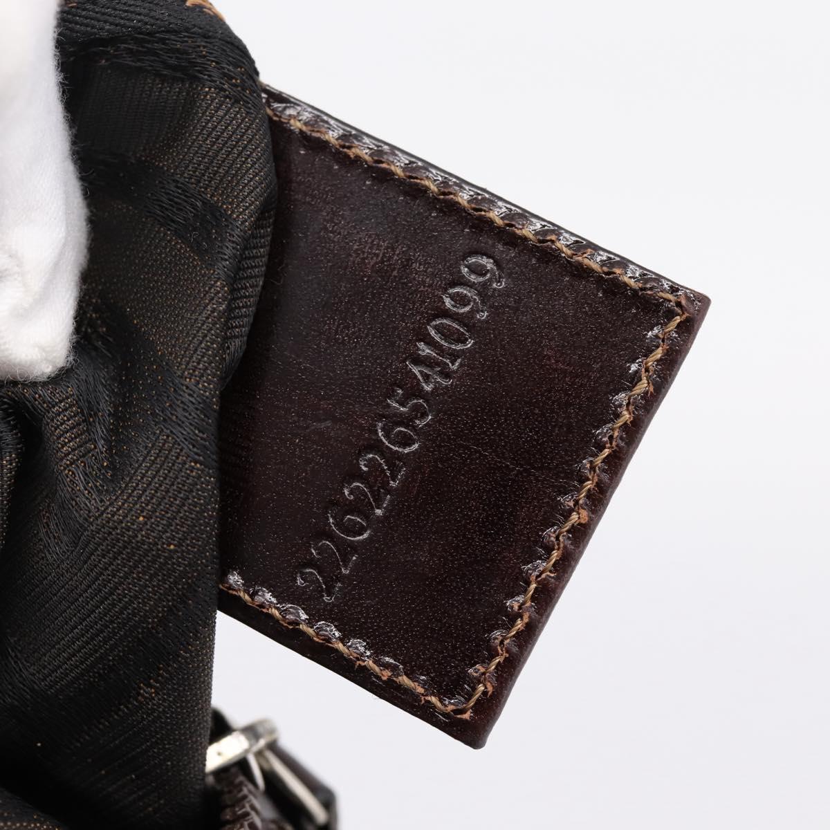 FENDI Zucca Canvas Hand Bag Black Brown Auth ep16243