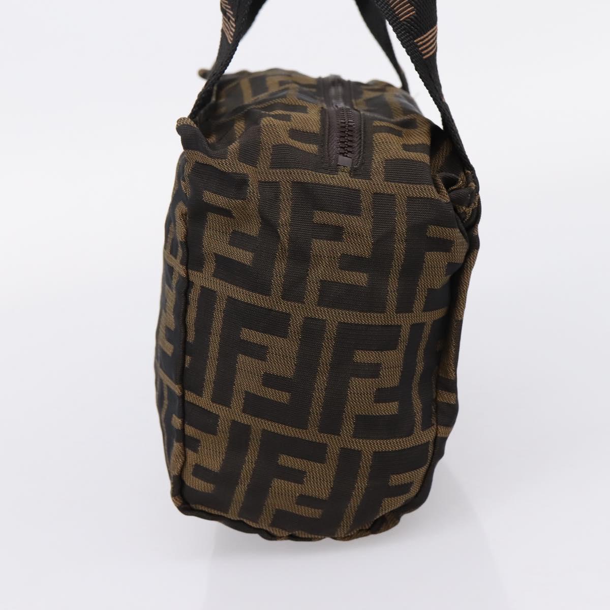 FENDI Zucca Canvas Hand Bag Black Brown Auth ep16243