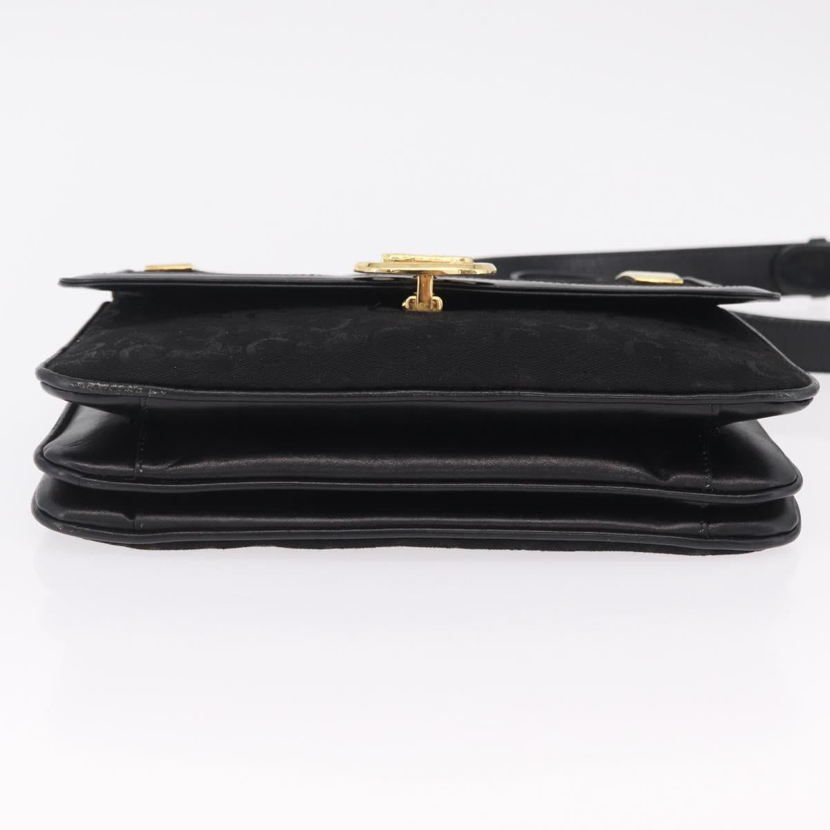 CELINE C Sulky Shoulder Bag Canvas Black Gold Auth ep16244