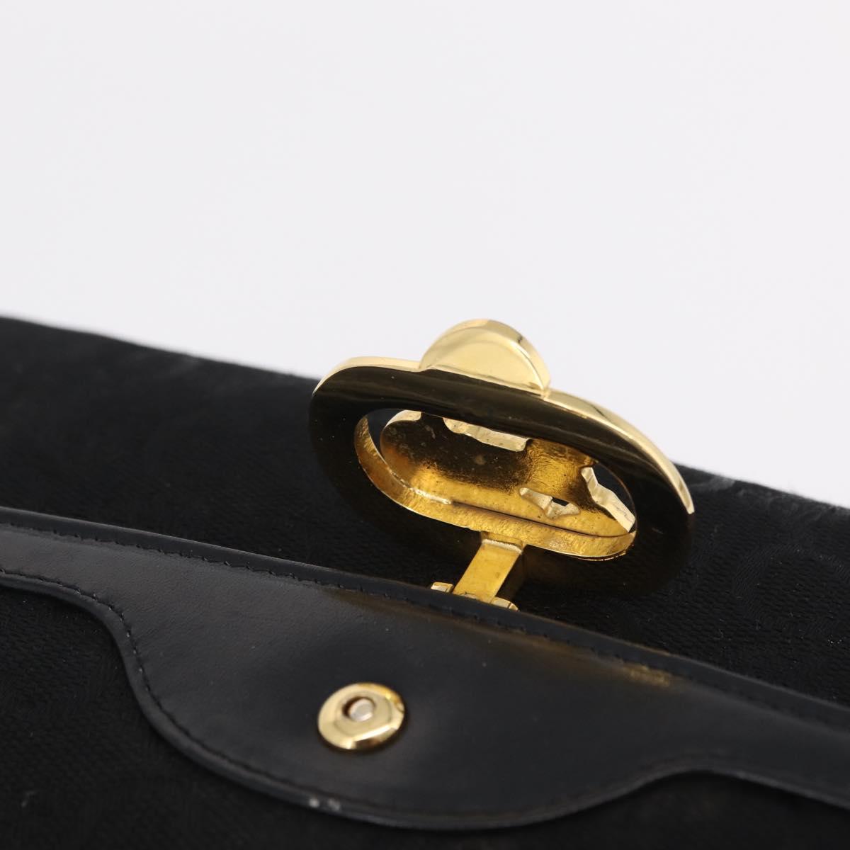 CELINE C Sulky Shoulder Bag Canvas Black Gold Auth ep16244