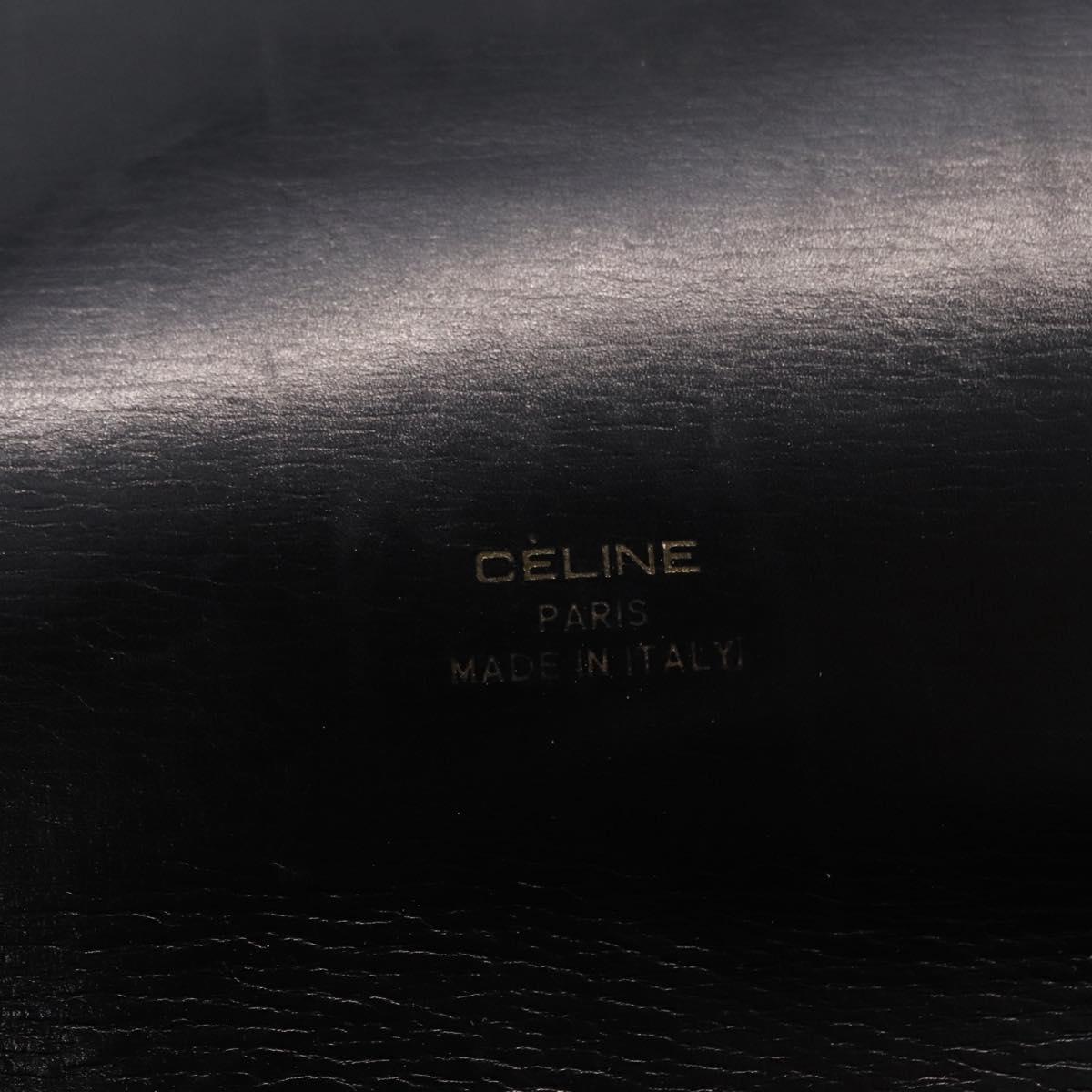 CELINE C Sulky Shoulder Bag Canvas Black Gold Auth ep16244