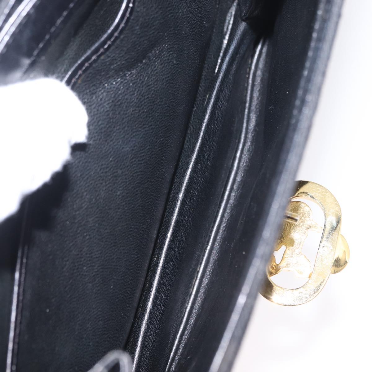 CELINE C Sulky Shoulder Bag Canvas Black Gold Auth ep16244