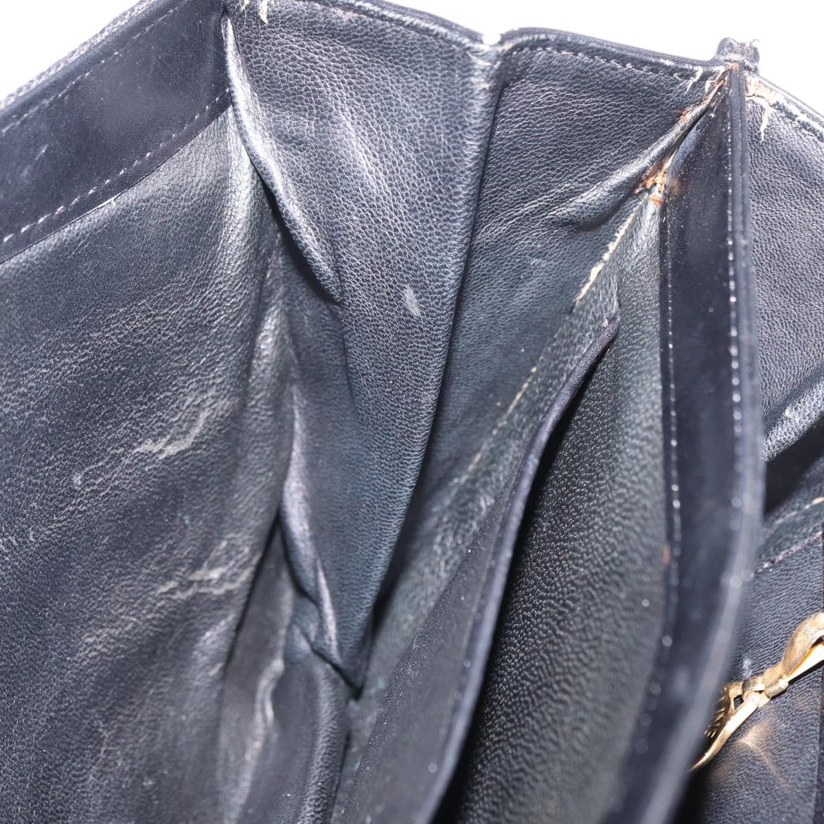 CELINE C Sulky Shoulder Bag Canvas Black Gold Auth ep16244