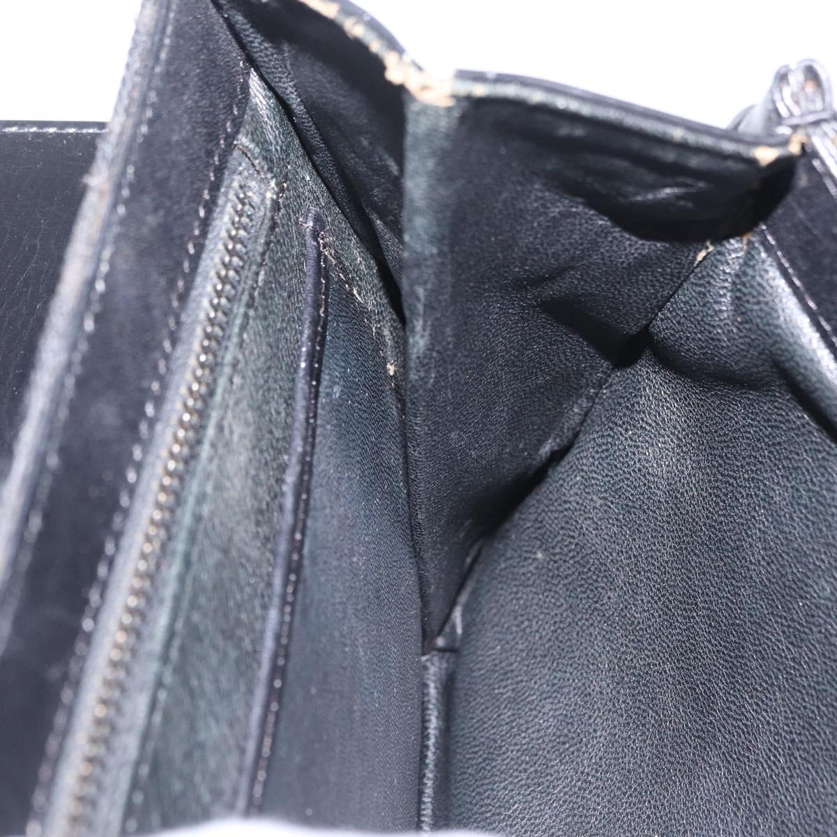 CELINE C Sulky Shoulder Bag Canvas Black Gold Auth ep16244
