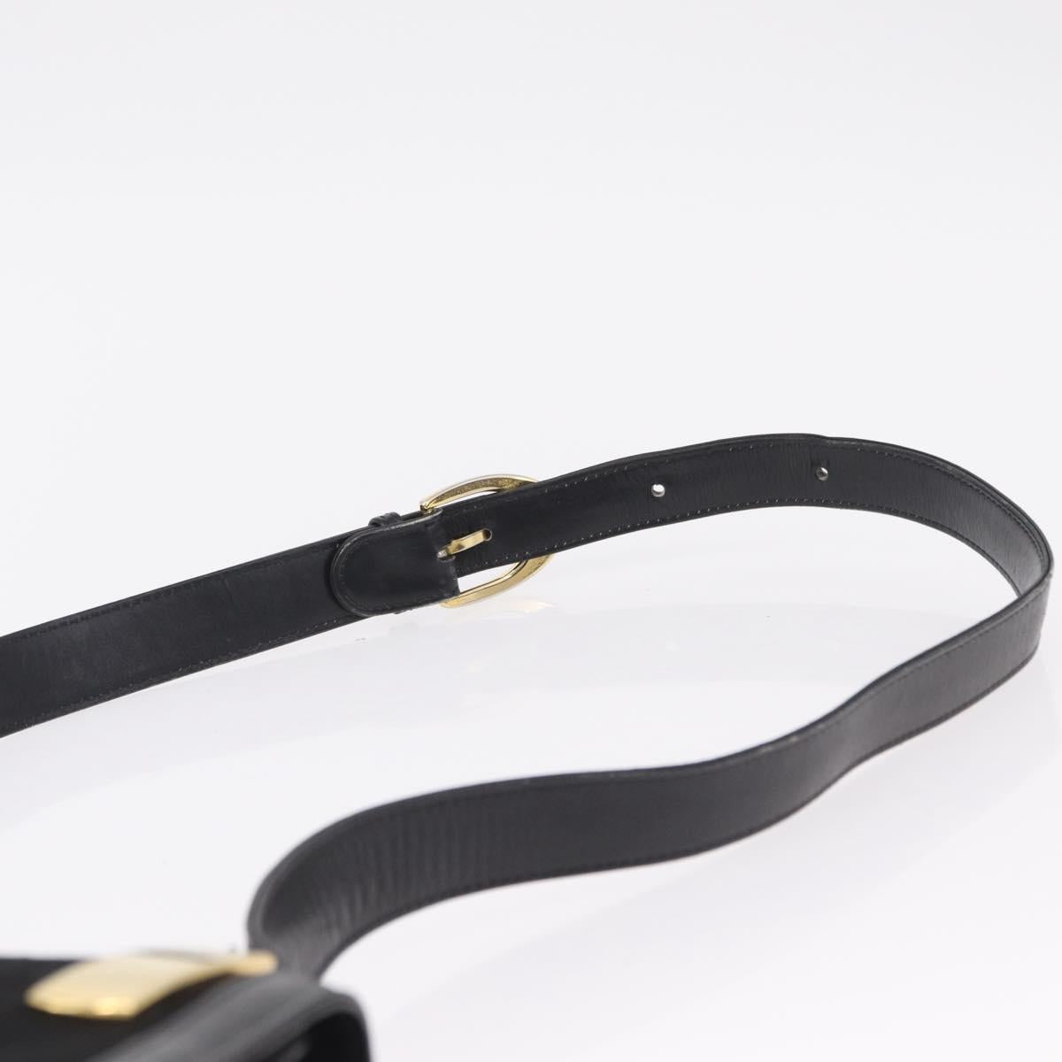 CELINE C Sulky Shoulder Bag Canvas Black Gold Auth ep16244