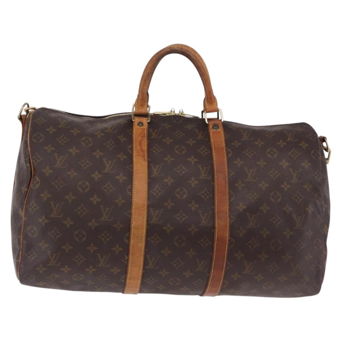 LOUIS VUITTON Monogram Keepall Bandouliere 50 Boston Bag M41416 LV Auth ep16245