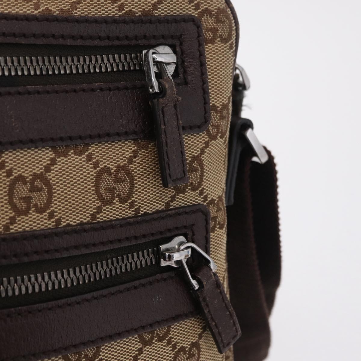 GUCCI GG Canvas Shoulder Bag Beige Silver 92551 Auth ep16248