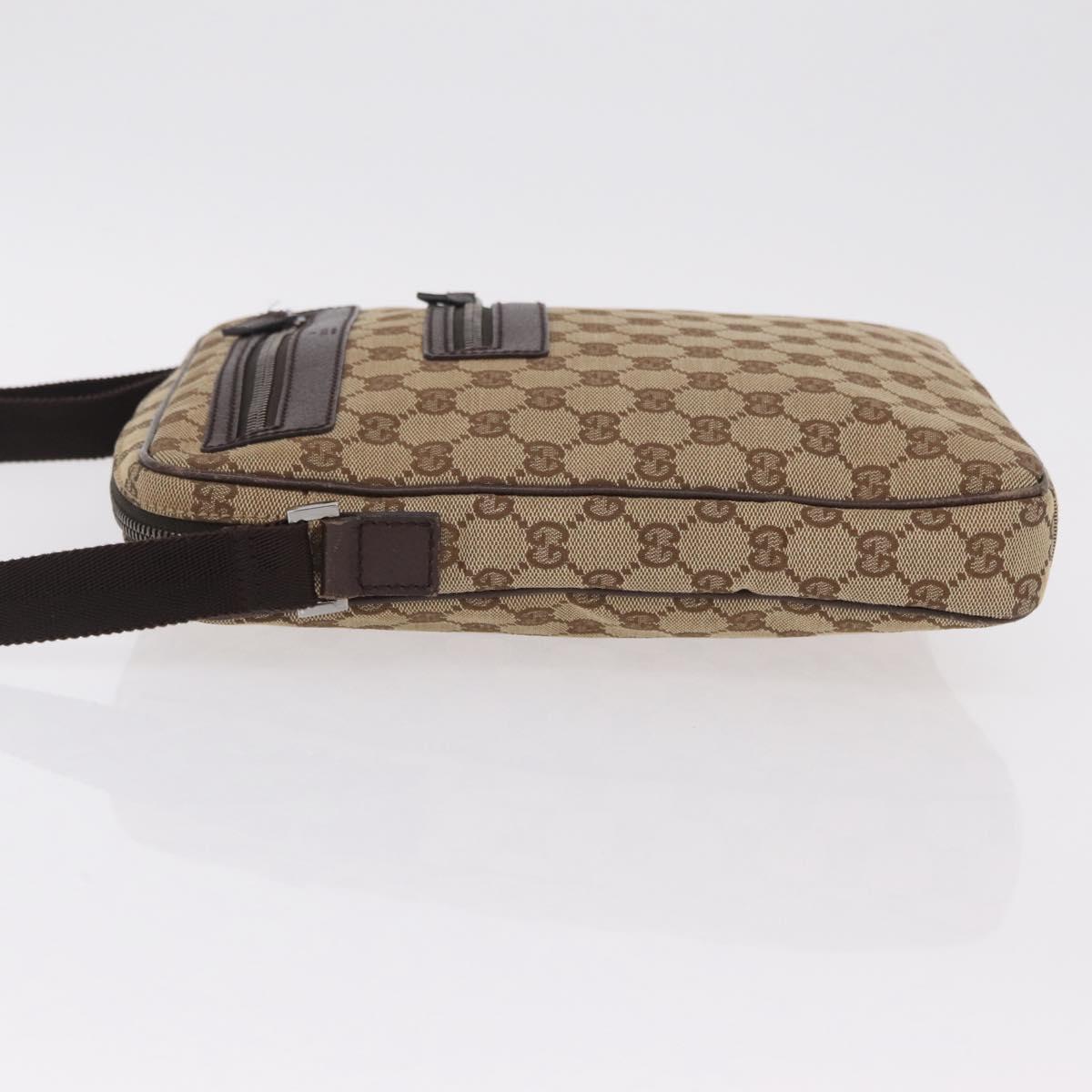 GUCCI GG Canvas Shoulder Bag Beige Silver 92551 Auth ep16248