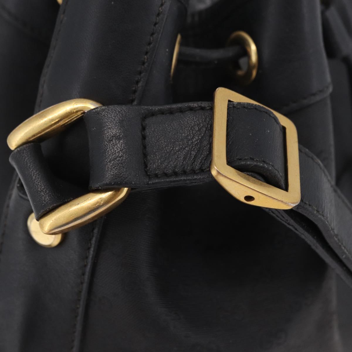 GUCCI Micro GG Supreme Shoulder Bag PVC Black Gold 001 86 0533 Auth ep16249