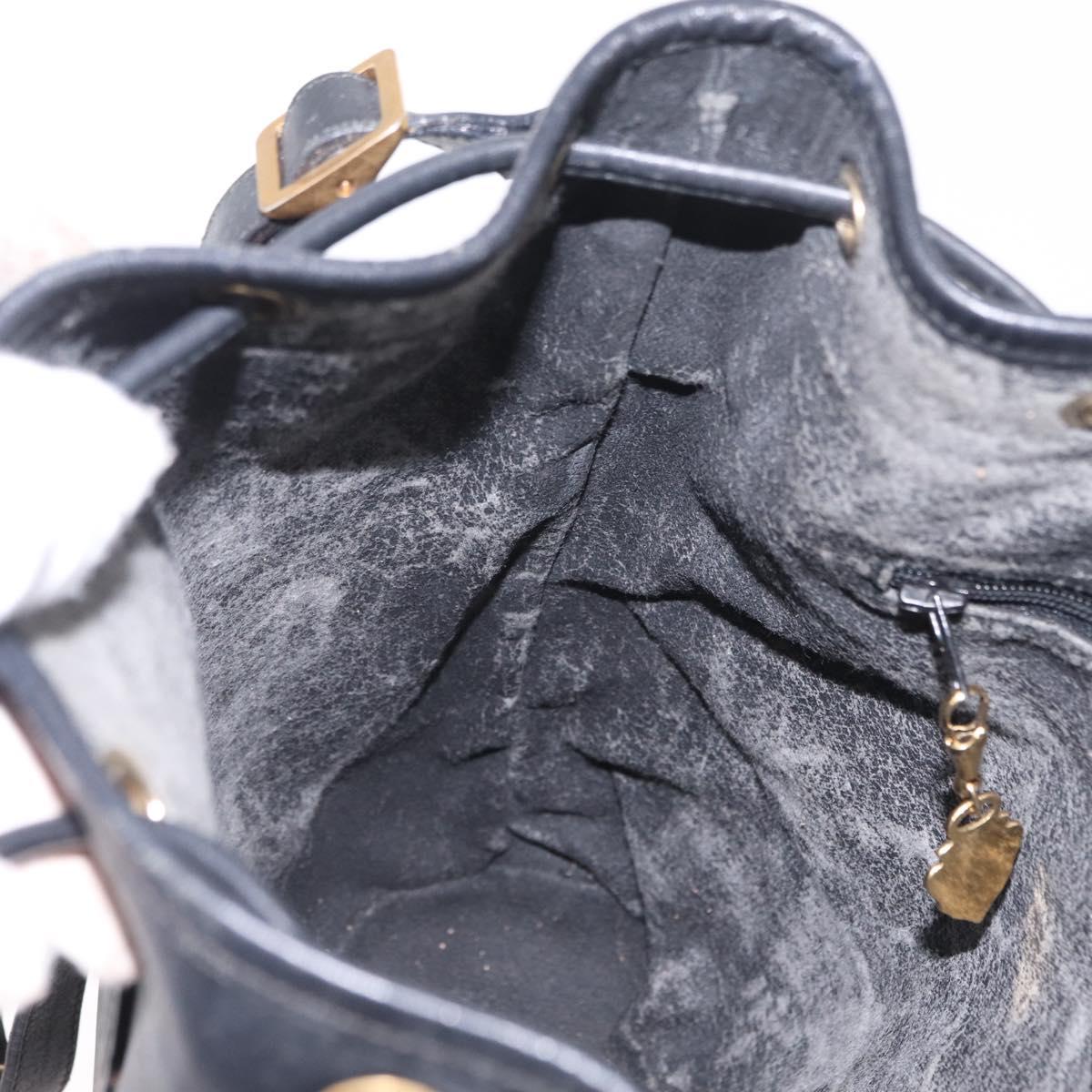 GUCCI Micro GG Supreme Shoulder Bag PVC Black Gold 001 86 0533 Auth ep16249
