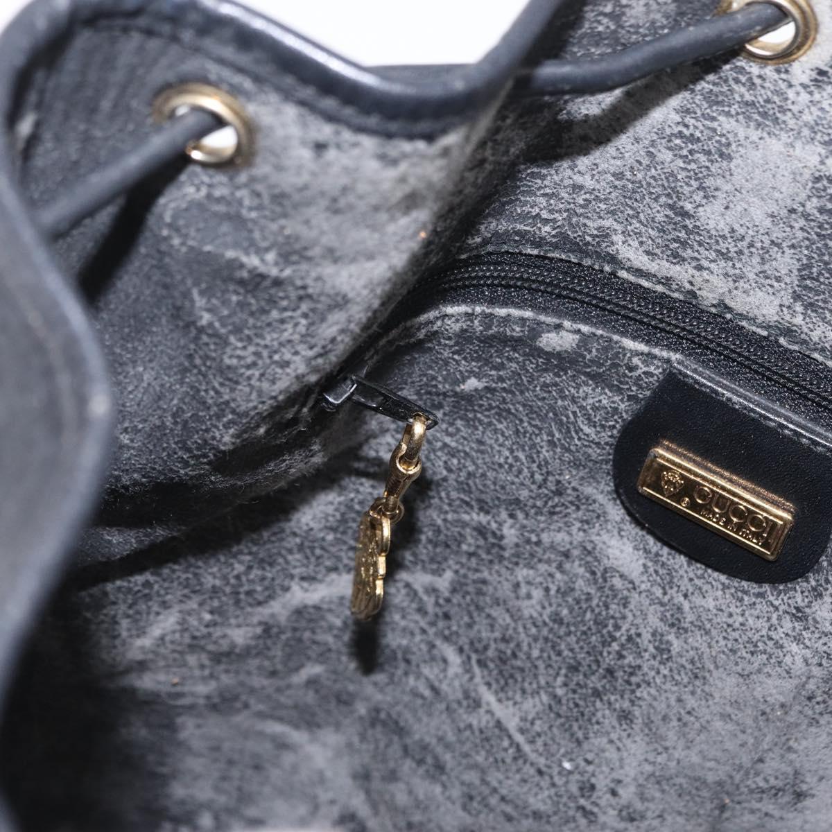 GUCCI Micro GG Supreme Shoulder Bag PVC Black Gold 001 86 0533 Auth ep16249