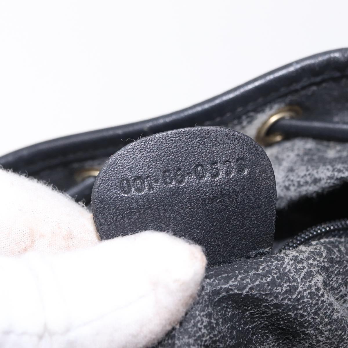 GUCCI Micro GG Supreme Shoulder Bag PVC Black Gold 001 86 0533 Auth ep16249