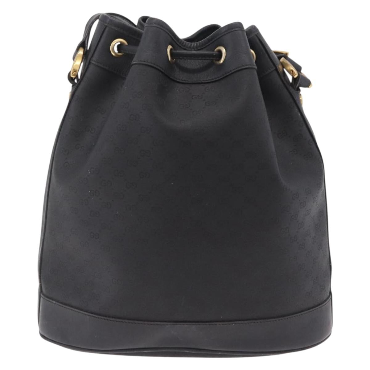 GUCCI Micro GG Supreme Shoulder Bag PVC Black Gold 001 86 0533 Auth ep16249