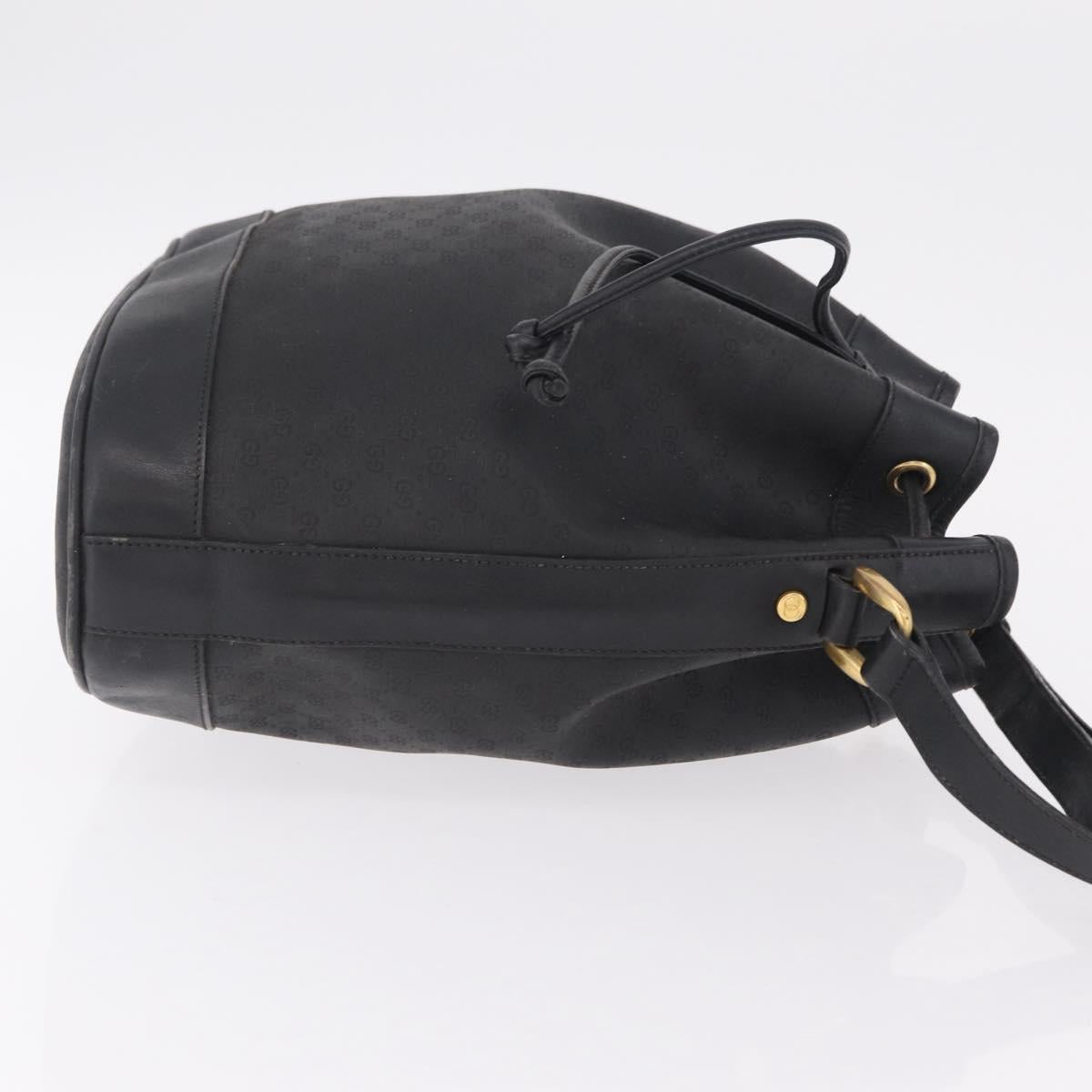GUCCI Micro GG Supreme Shoulder Bag PVC Black Gold 001 86 0533 Auth ep16249