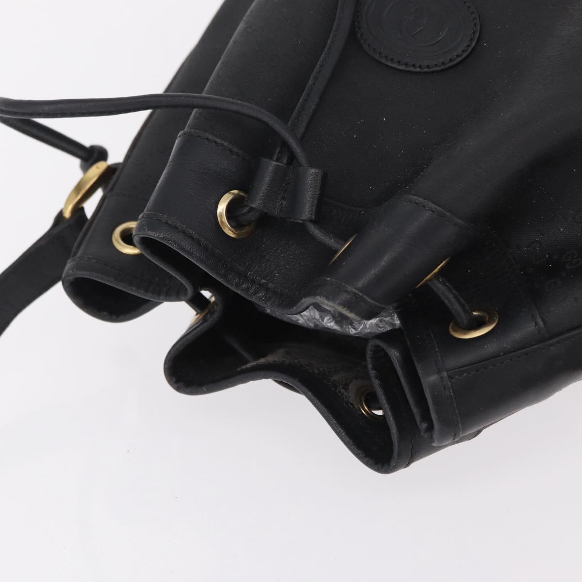 GUCCI Micro GG Supreme Shoulder Bag PVC Black Gold 001 86 0533 Auth ep16249