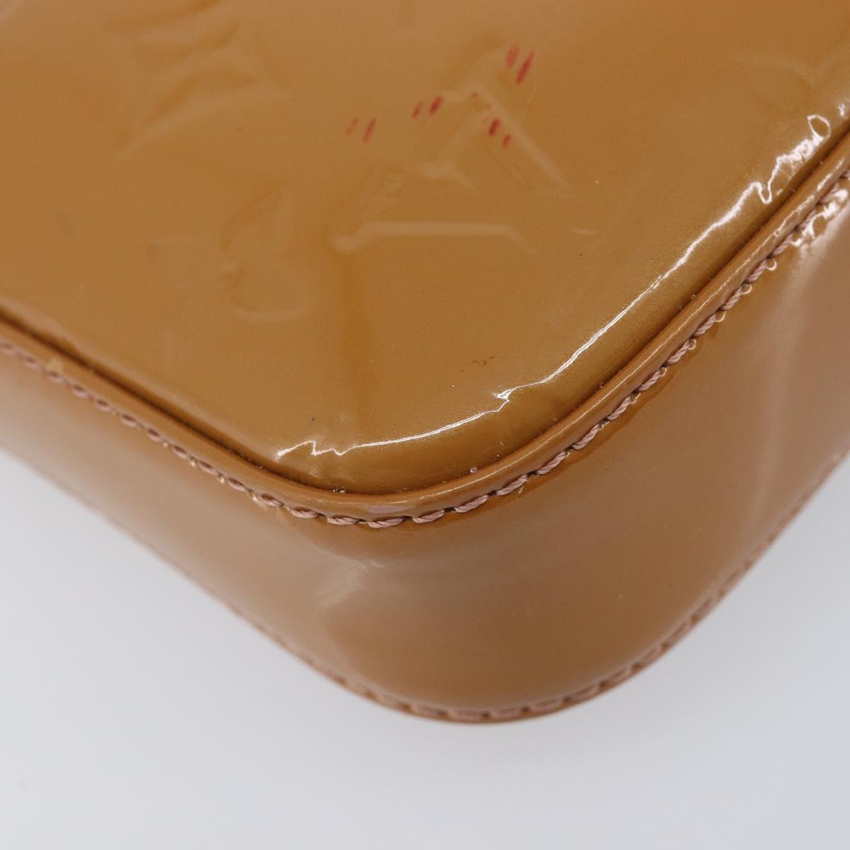 LOUIS VUITTON Monogram Vernis Pochette Pouch Rose Velours M91575 Auth ep16250A