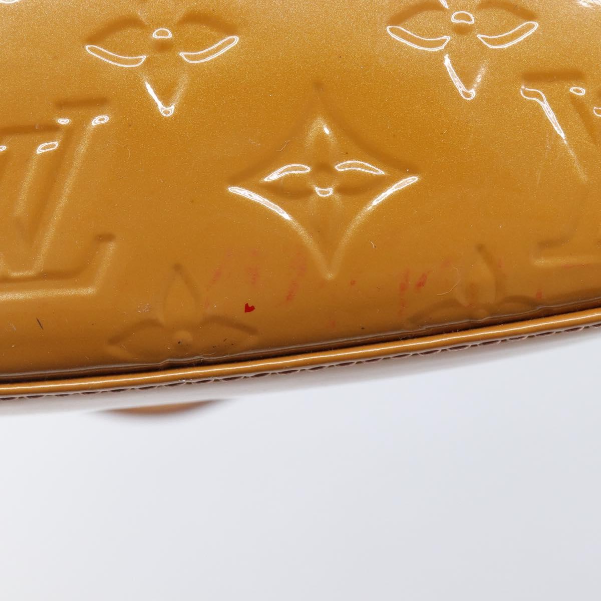 LOUIS VUITTON Monogram Vernis Pochette Pouch Rose Velours M91575 Auth ep16250A