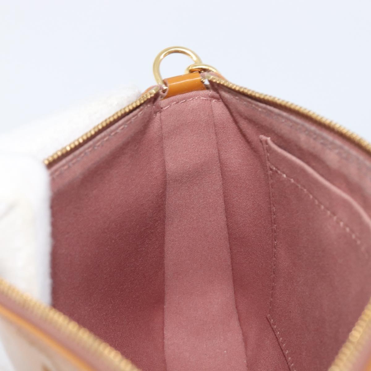 LOUIS VUITTON Monogram Vernis Pochette Pouch Rose Velours M91575 Auth ep16250A