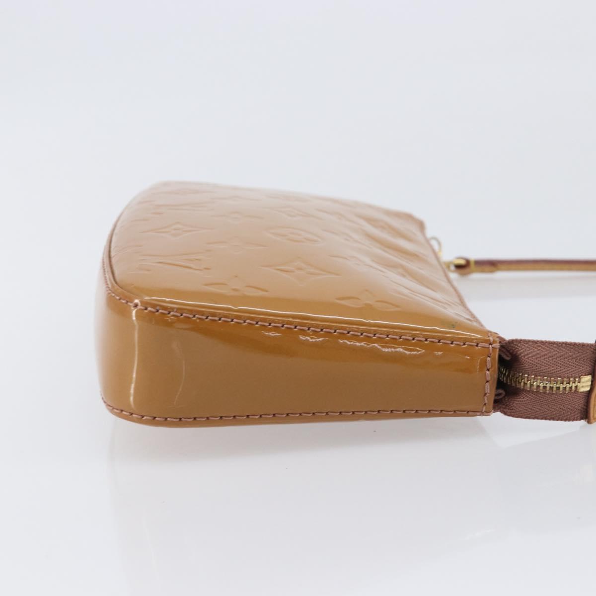 LOUIS VUITTON Monogram Vernis Pochette Pouch Rose Velours M91575 Auth ep16250A