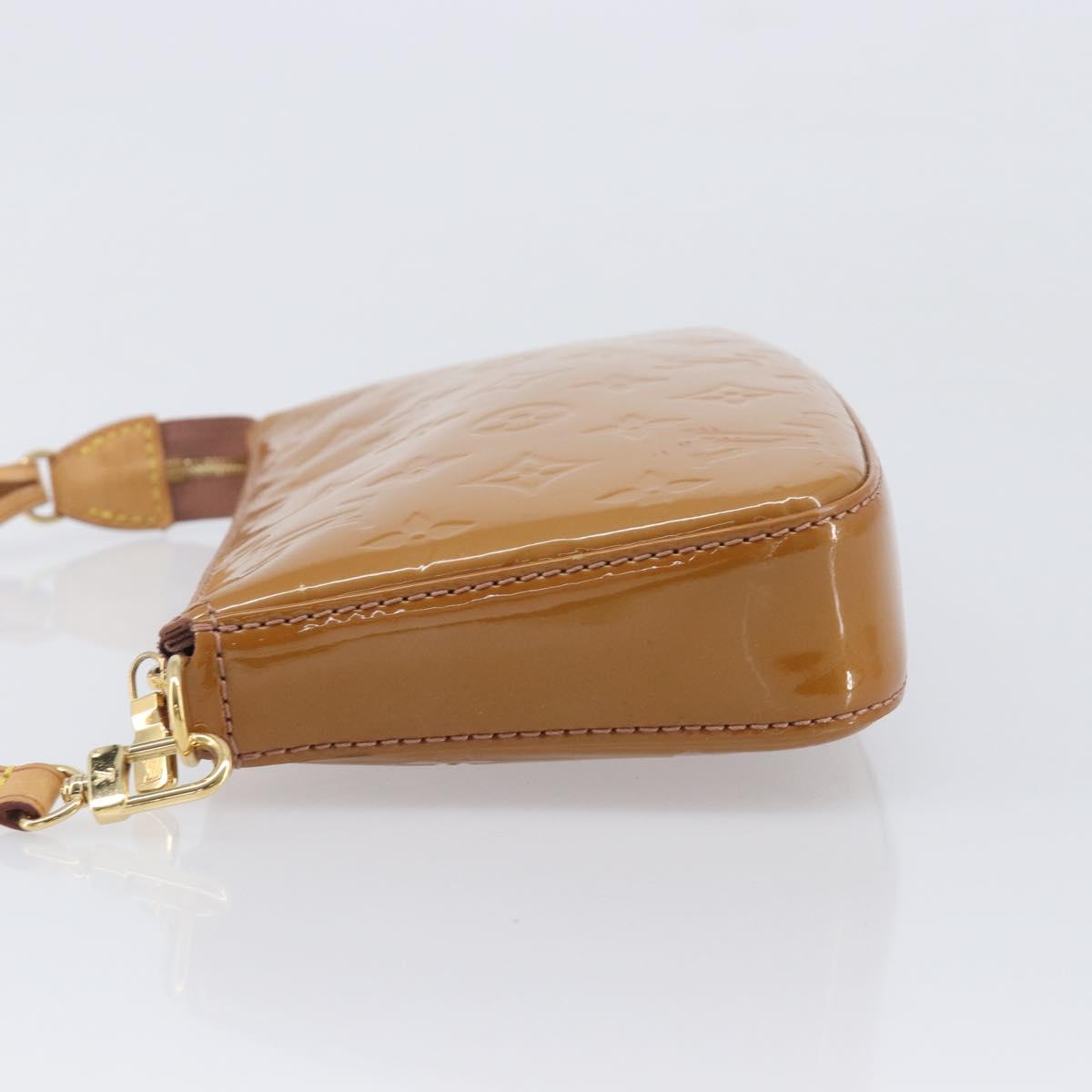 LOUIS VUITTON Monogram Vernis Pochette Pouch Rose Velours M91575 Auth ep16250A