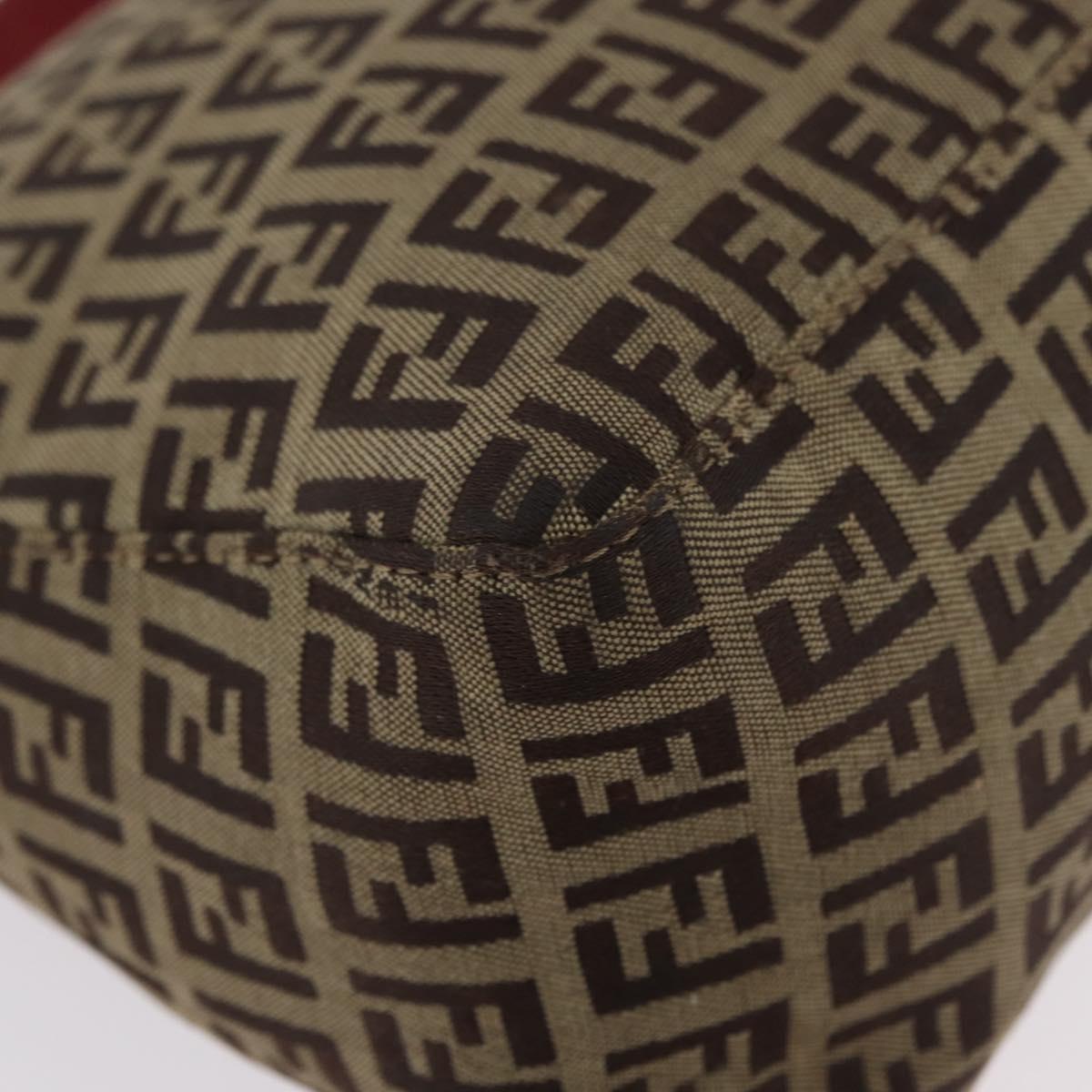 FENDI Zucchino Canvas Hand Bag Beige Gold Auth ep16251