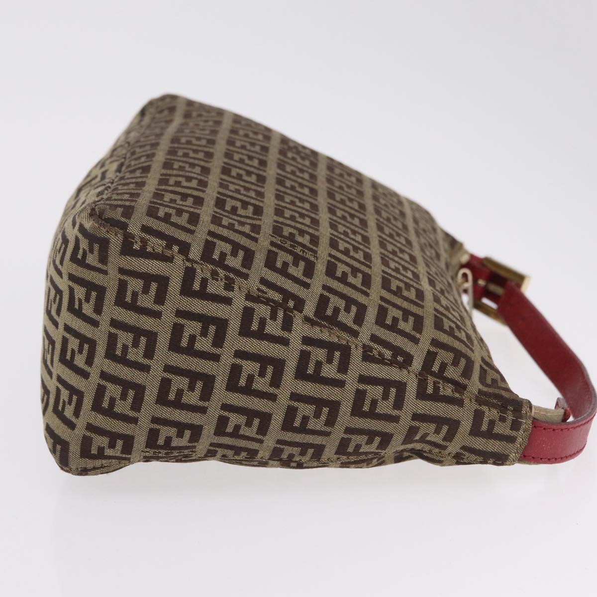 FENDI Zucchino Canvas Hand Bag Beige Gold Auth ep16251