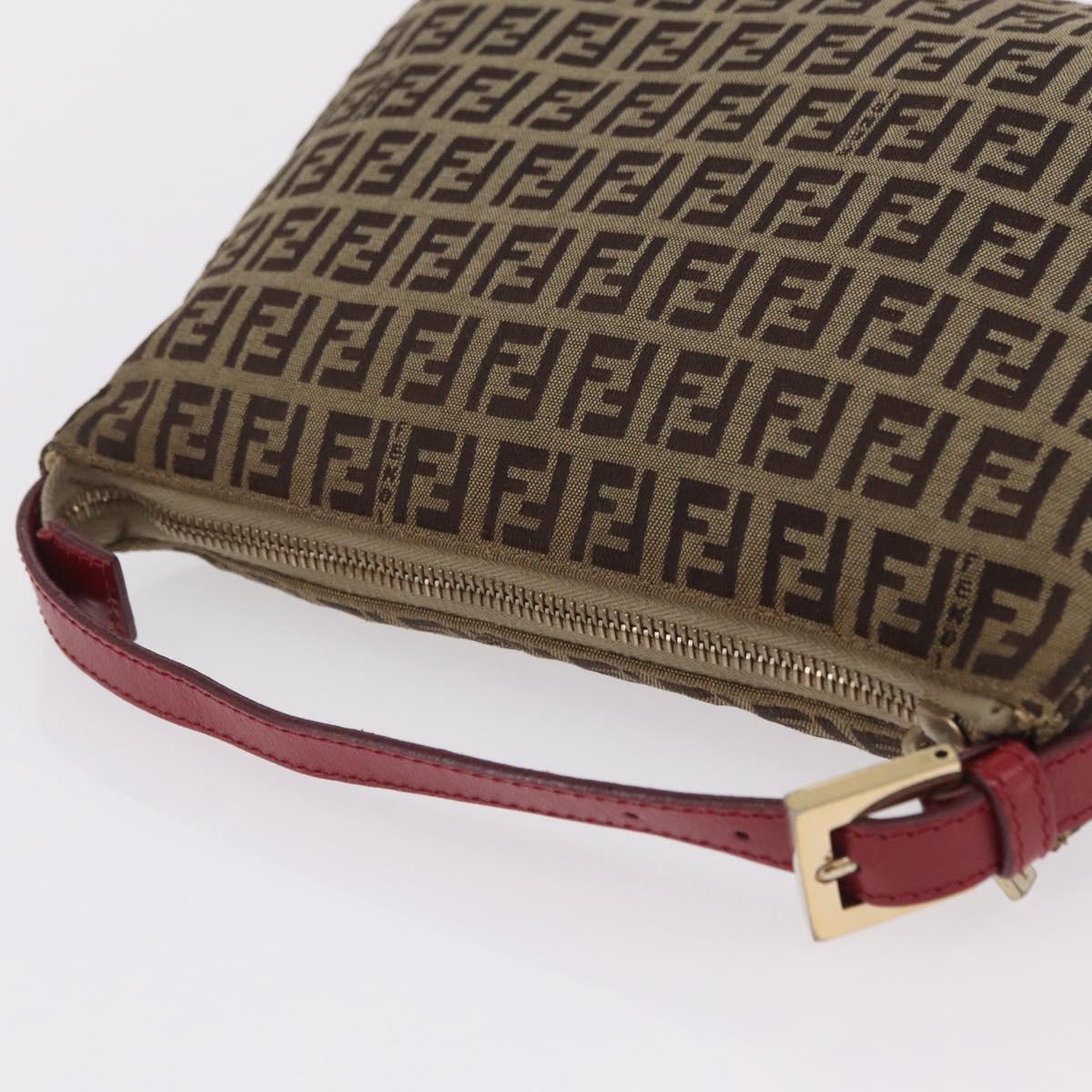 FENDI Zucchino Canvas Hand Bag Beige Gold Auth ep16251