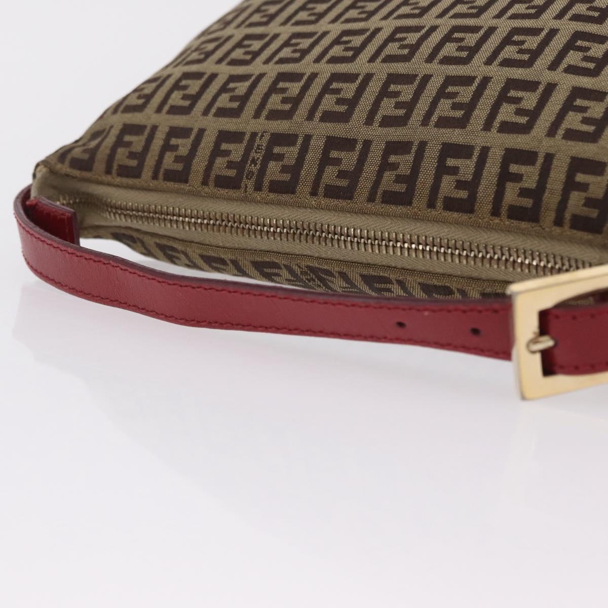 FENDI Zucchino Canvas Hand Bag Beige Gold Auth ep16251