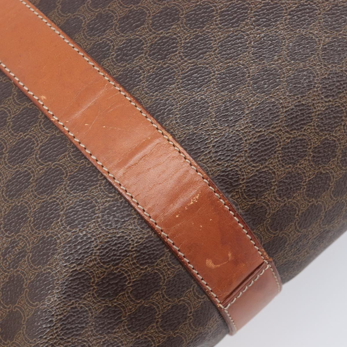 CELINE Macadam Canvas Tote Bag PVC Leather Brown Gold Auth ep16252