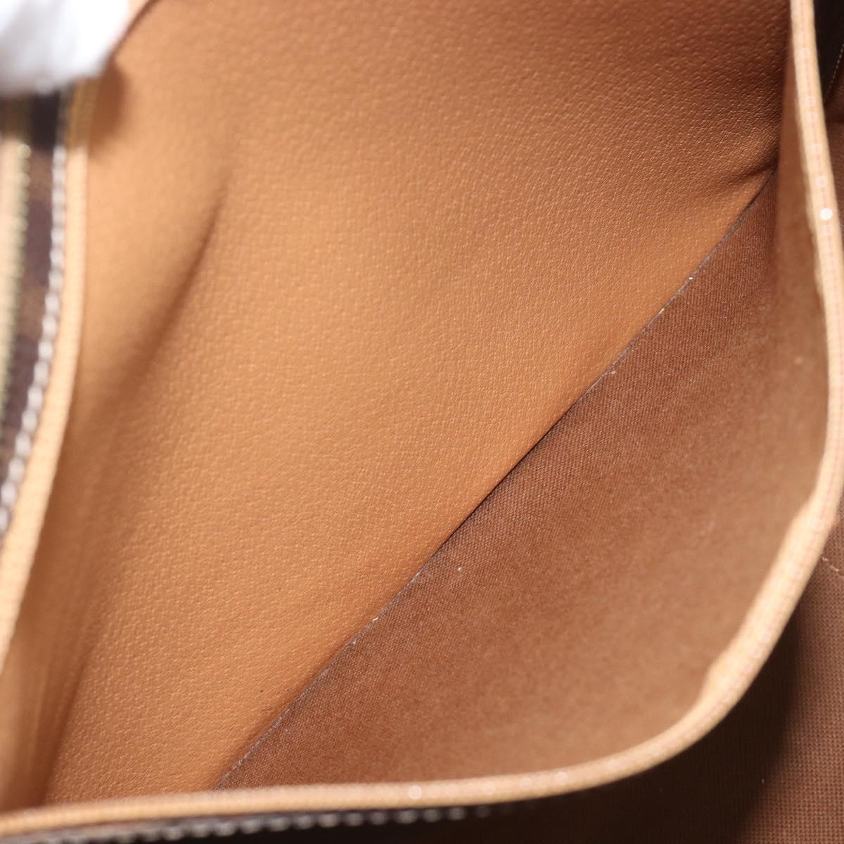 CELINE Macadam Canvas Tote Bag PVC Leather Brown Gold Auth ep16252