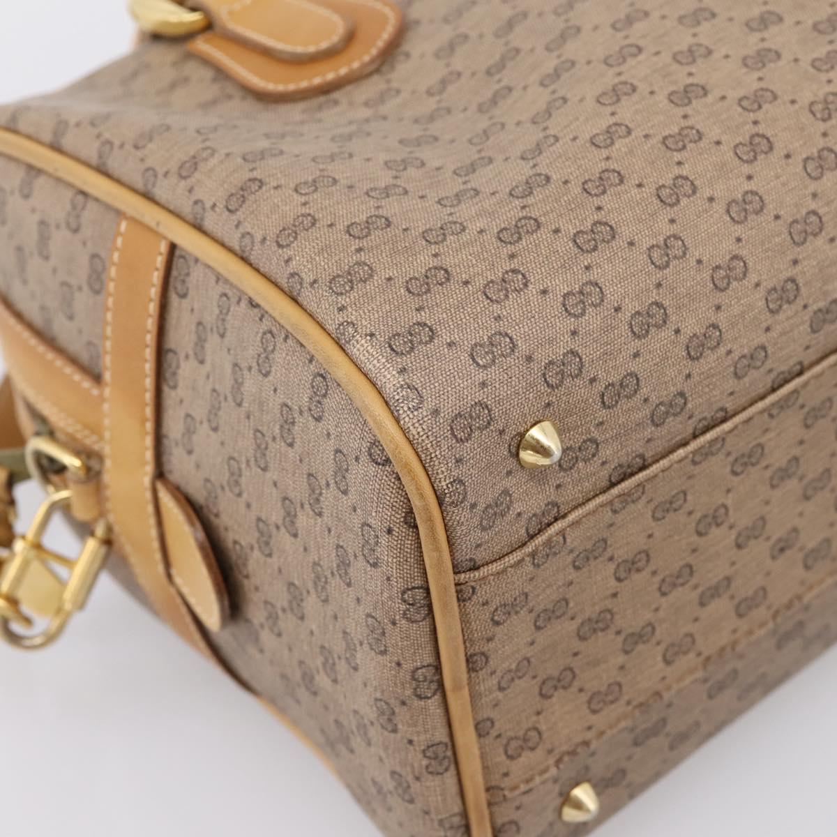 GUCCI Micro GG Supreme Hand Bag PVC 2way Beige Gold 67 02 4422 Auth ep16253