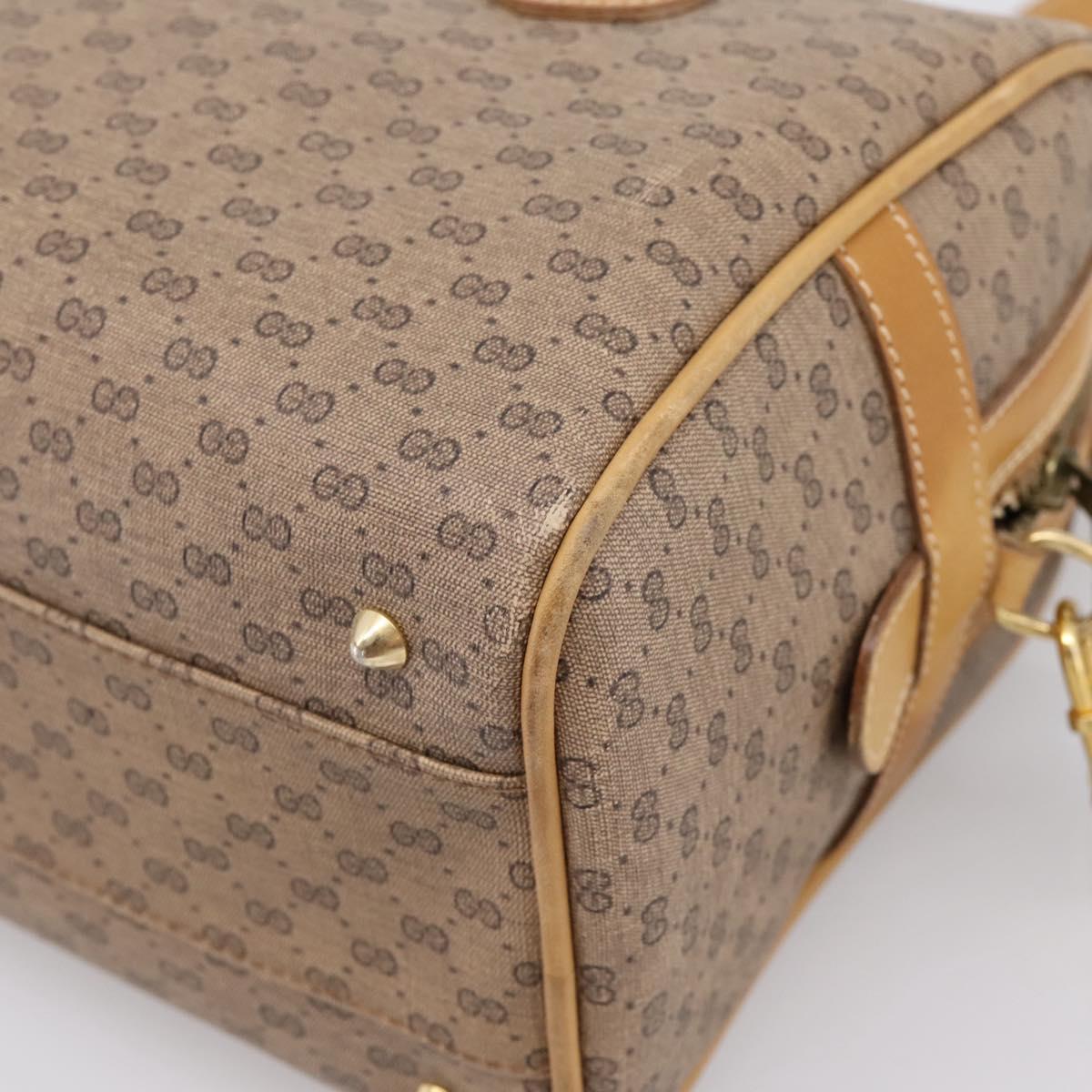 GUCCI Micro GG Supreme Hand Bag PVC 2way Beige Gold 67 02 4422 Auth ep16253
