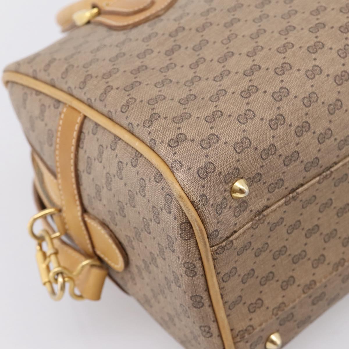 GUCCI Micro GG Supreme Hand Bag PVC 2way Beige Gold 67 02 4422 Auth ep16253