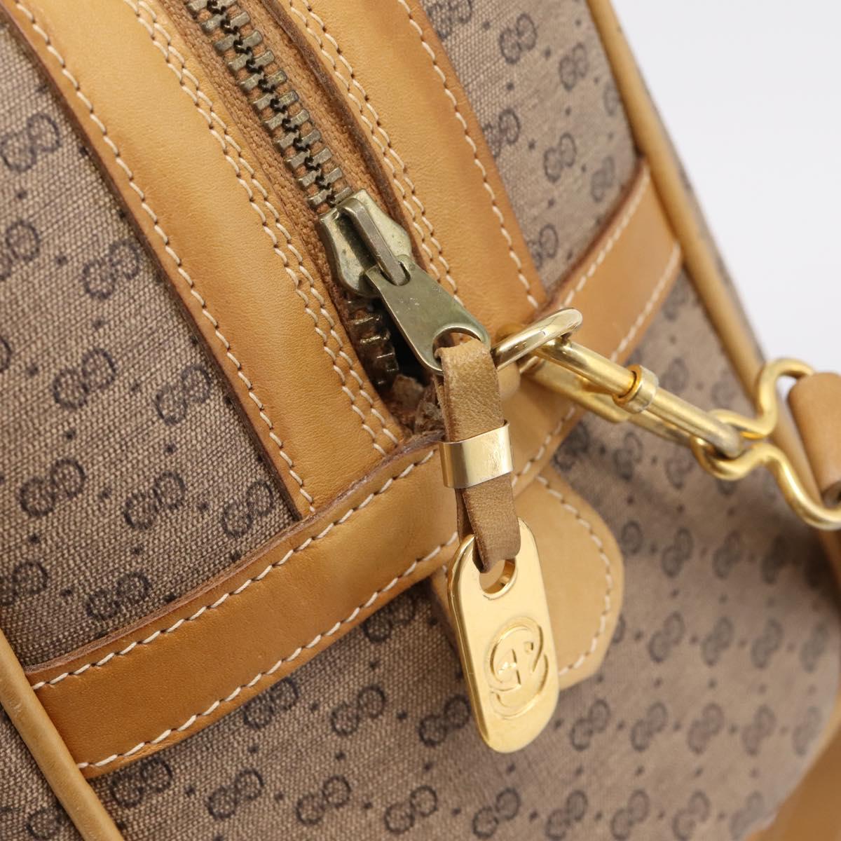GUCCI Micro GG Supreme Hand Bag PVC 2way Beige Gold 67 02 4422 Auth ep16253