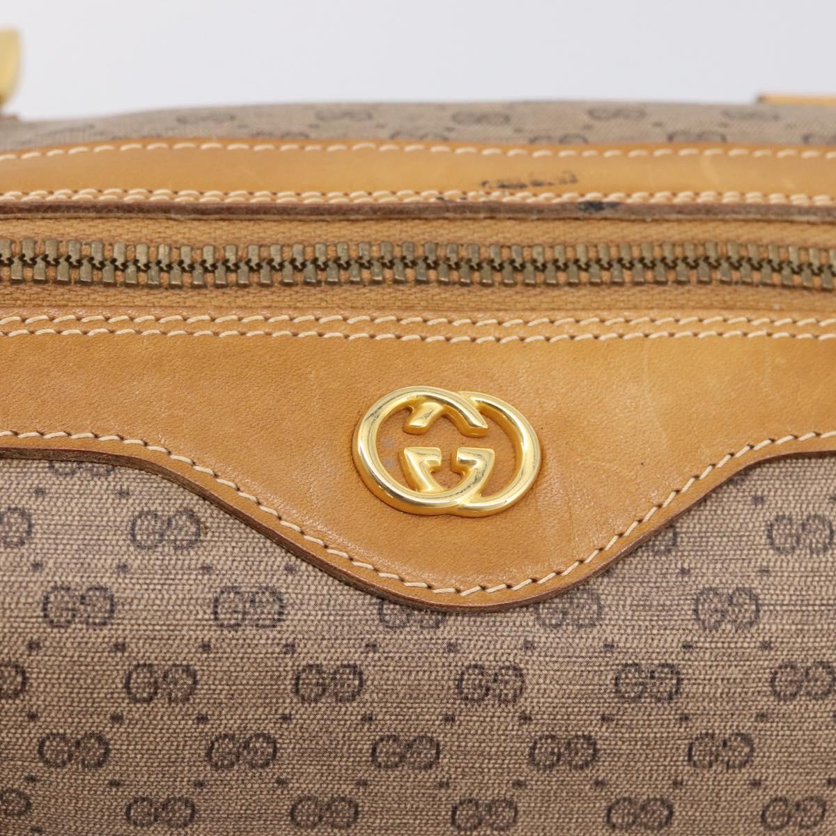 GUCCI Micro GG Supreme Hand Bag PVC 2way Beige Gold 67 02 4422 Auth ep16253