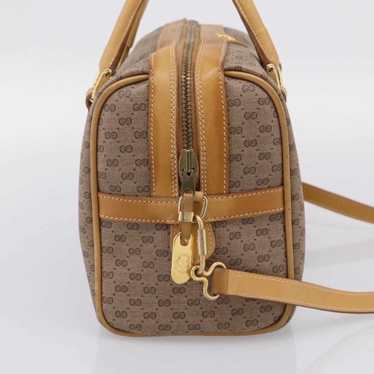 GUCCI Micro GG Supreme Hand Bag PVC 2way Beige Gold 67 02 4422 Auth ep16253