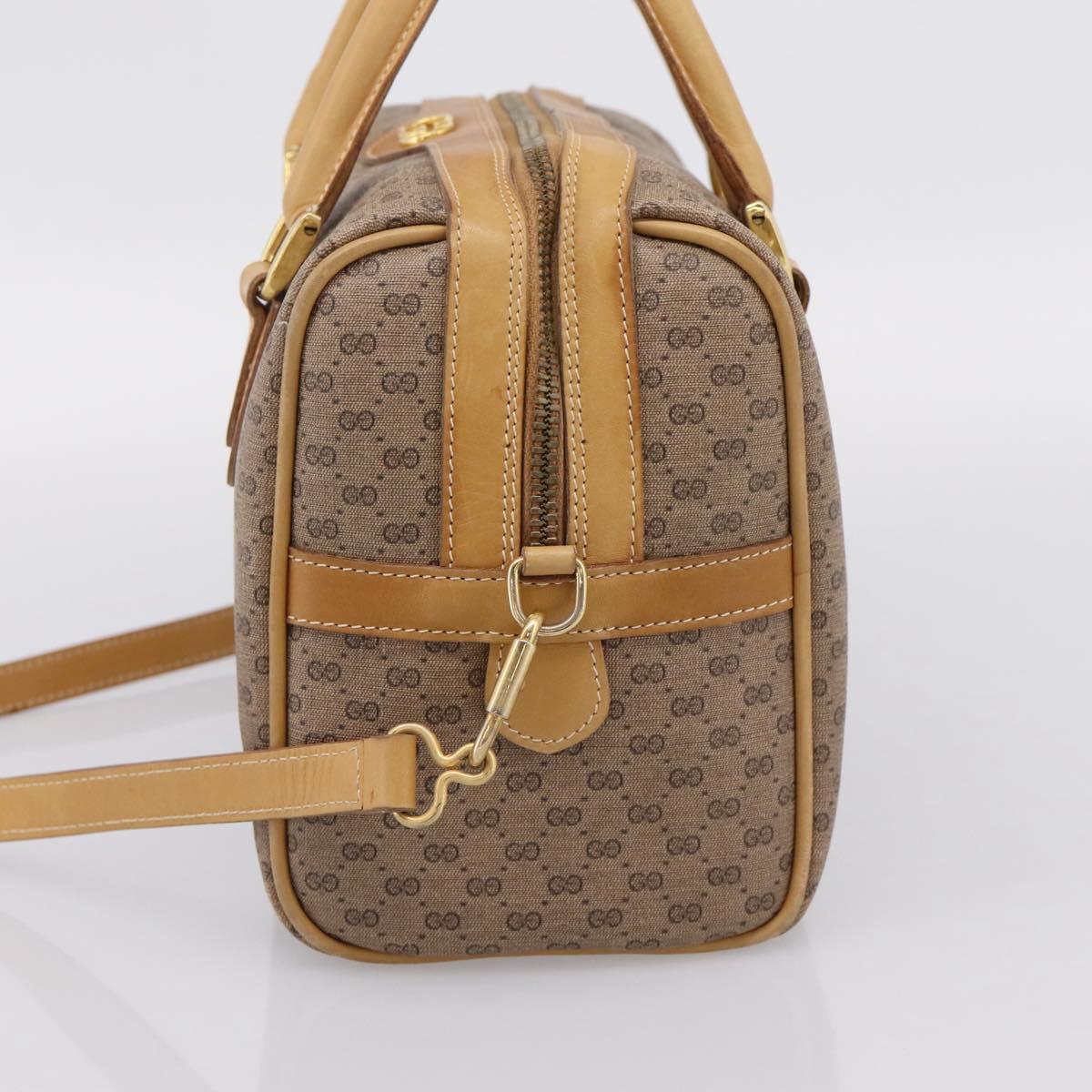 GUCCI Micro GG Supreme Hand Bag PVC 2way Beige Gold 67 02 4422 Auth ep16253