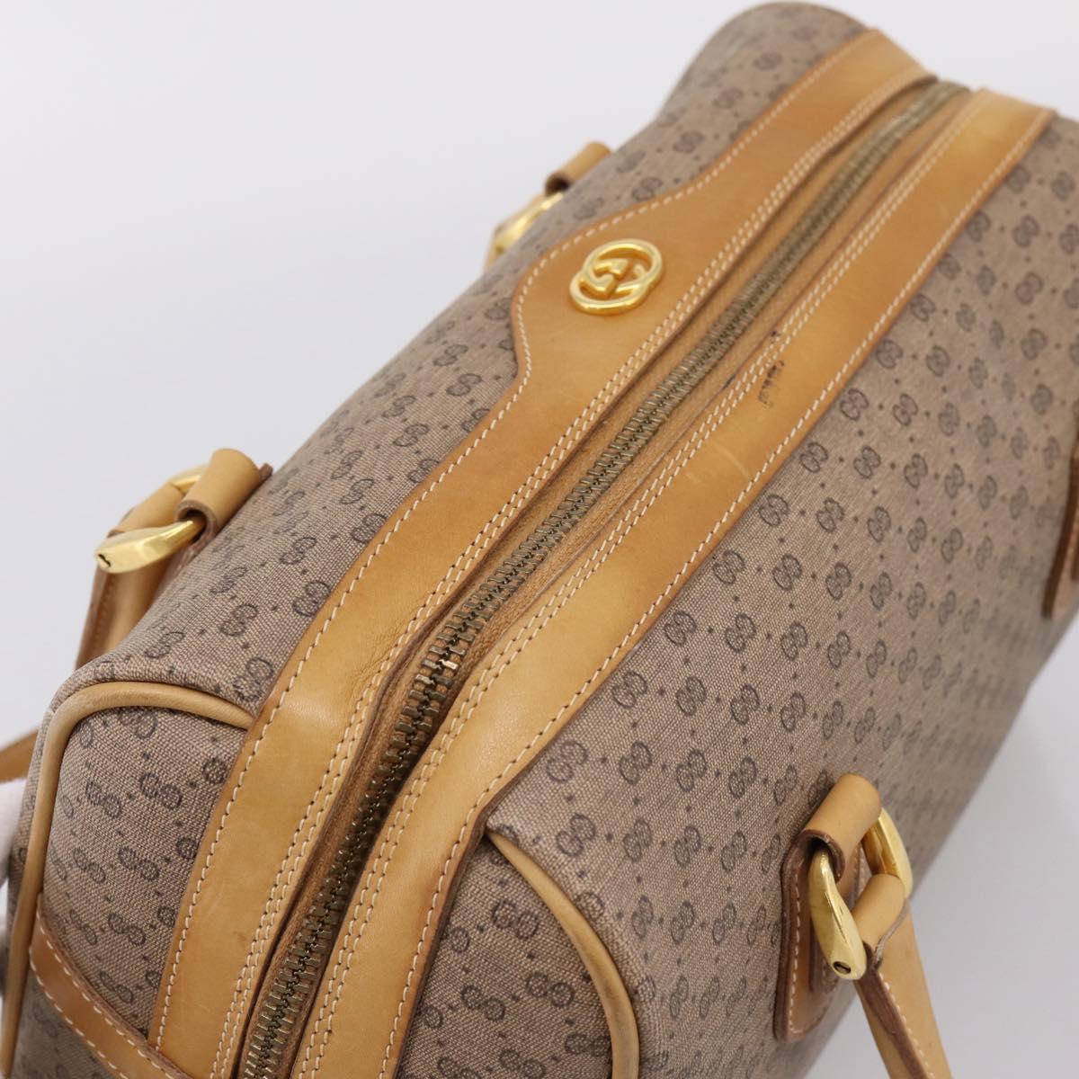 GUCCI Micro GG Supreme Hand Bag PVC 2way Beige Gold 67 02 4422 Auth ep16253