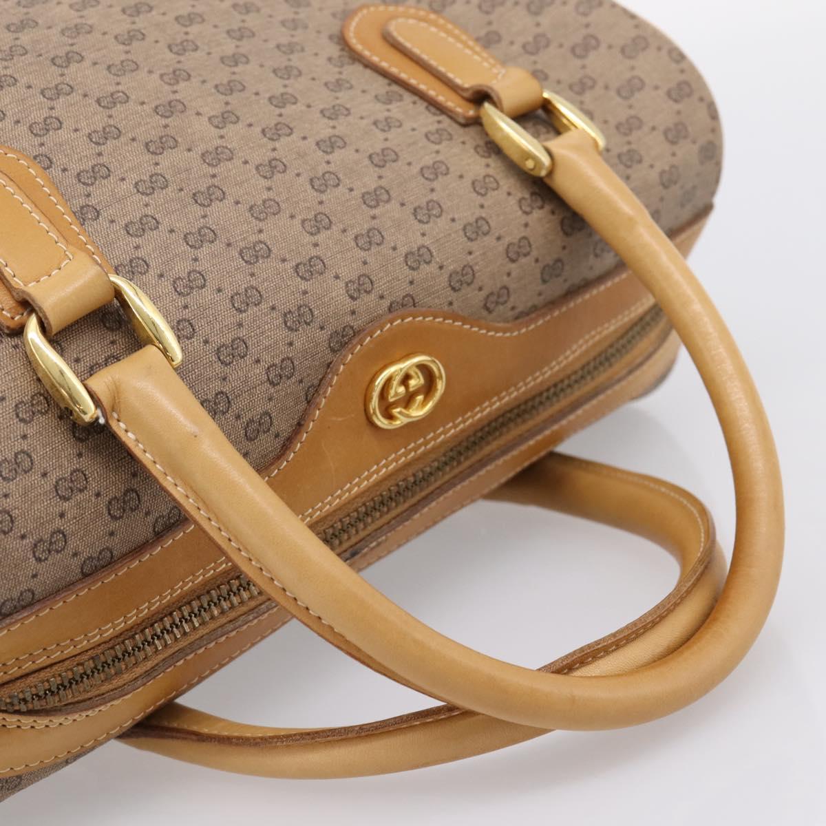 GUCCI Micro GG Supreme Hand Bag PVC 2way Beige Gold 67 02 4422 Auth ep16253
