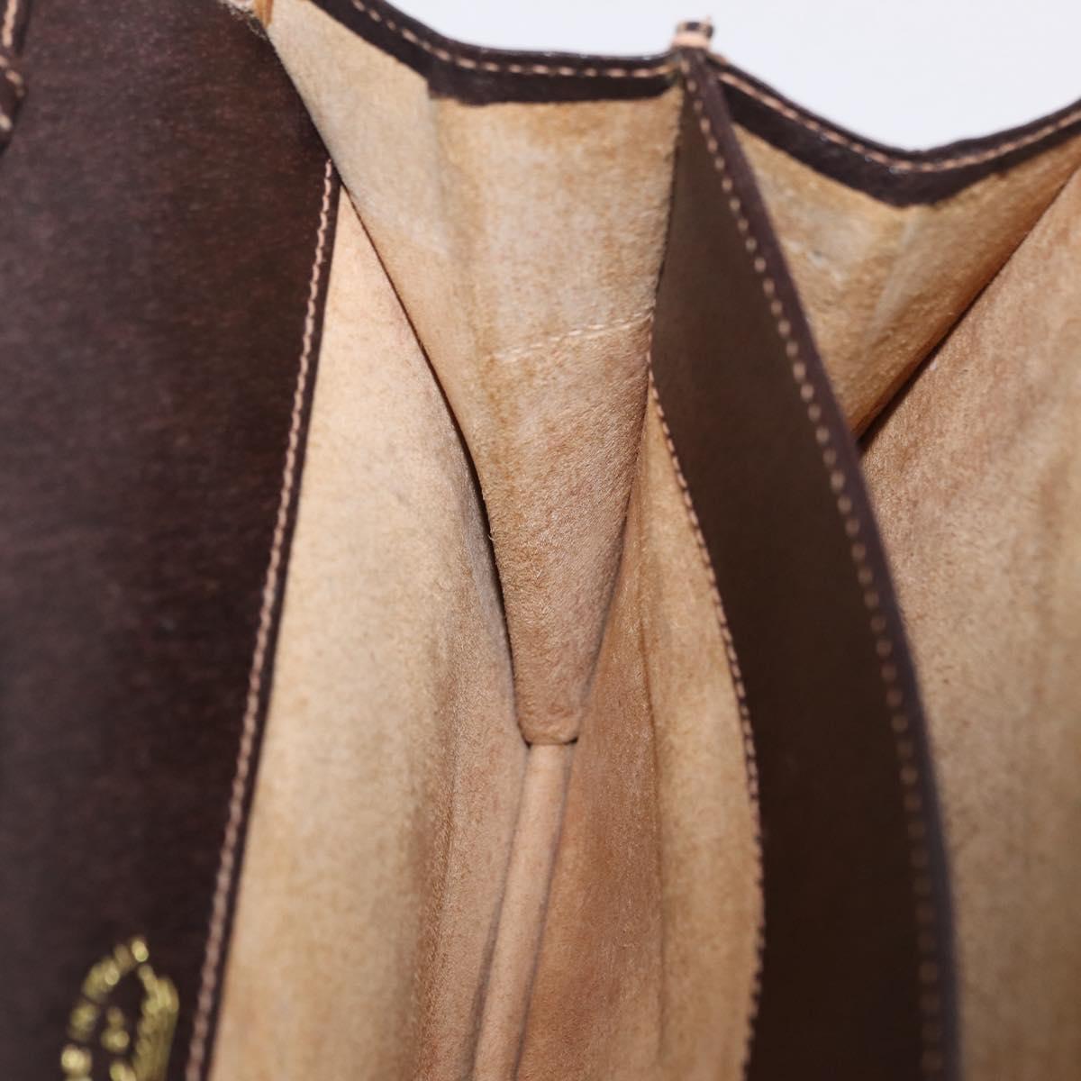 GUCCI Web Sherry Line Shoulder Bag Canvas Beige Gold Auth ep16256