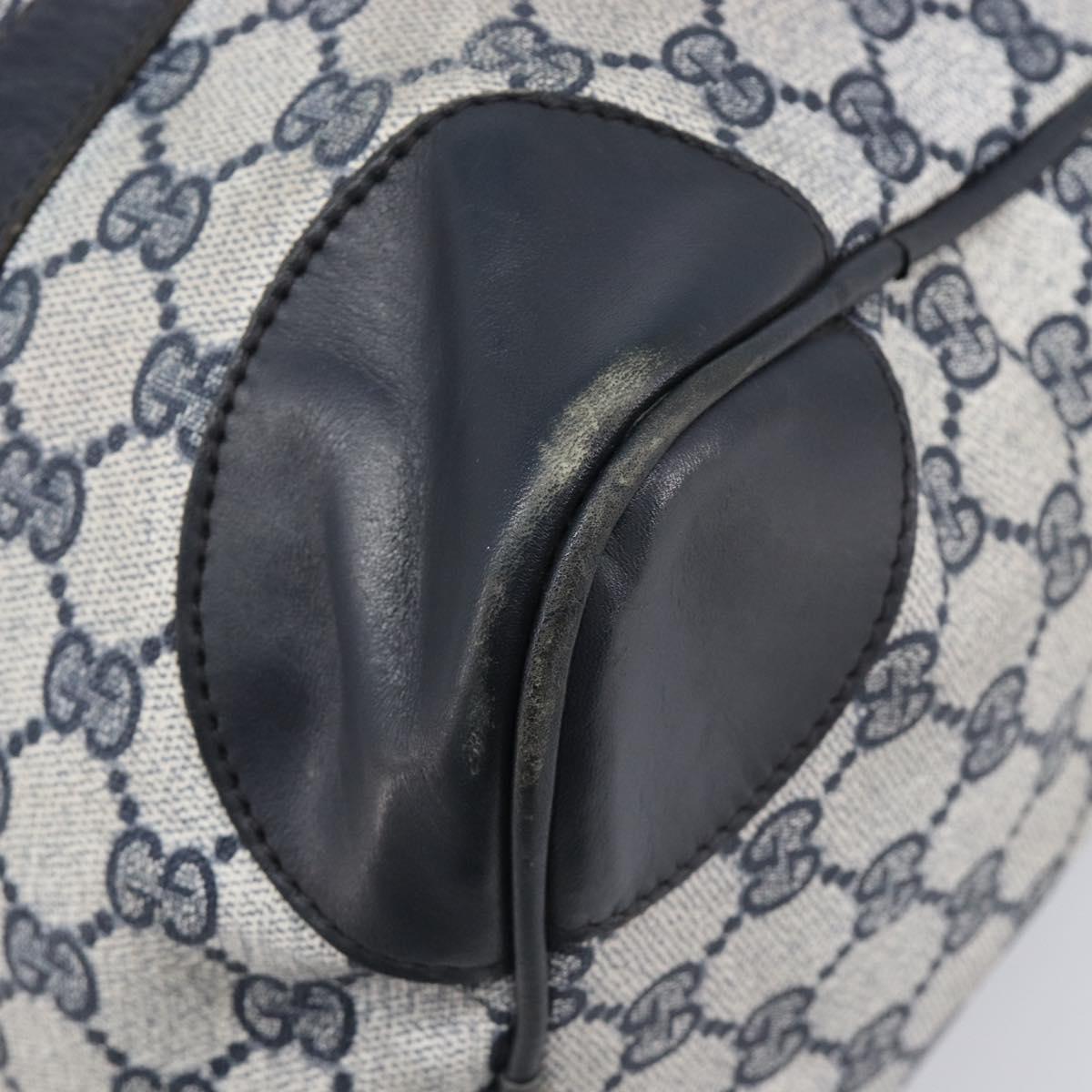 GUCCI GG Supreme Boston Bag PVC Navy Gold Auth ep16260