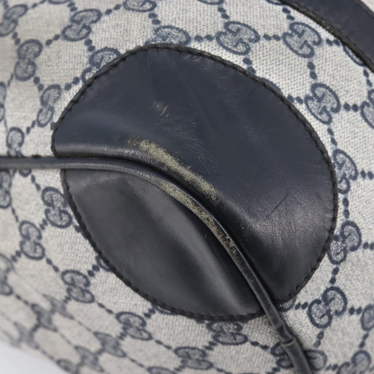 GUCCI GG Supreme Boston Bag PVC Navy Gold Auth ep16260