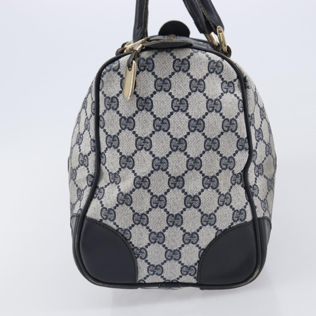 GUCCI GG Supreme Boston Bag PVC Navy Gold Auth ep16260