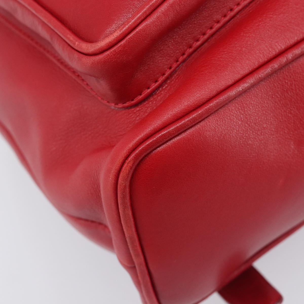 GUCCI Bamboo Backpack Leather Red Gold 003 2058 0016 Auth ep16261