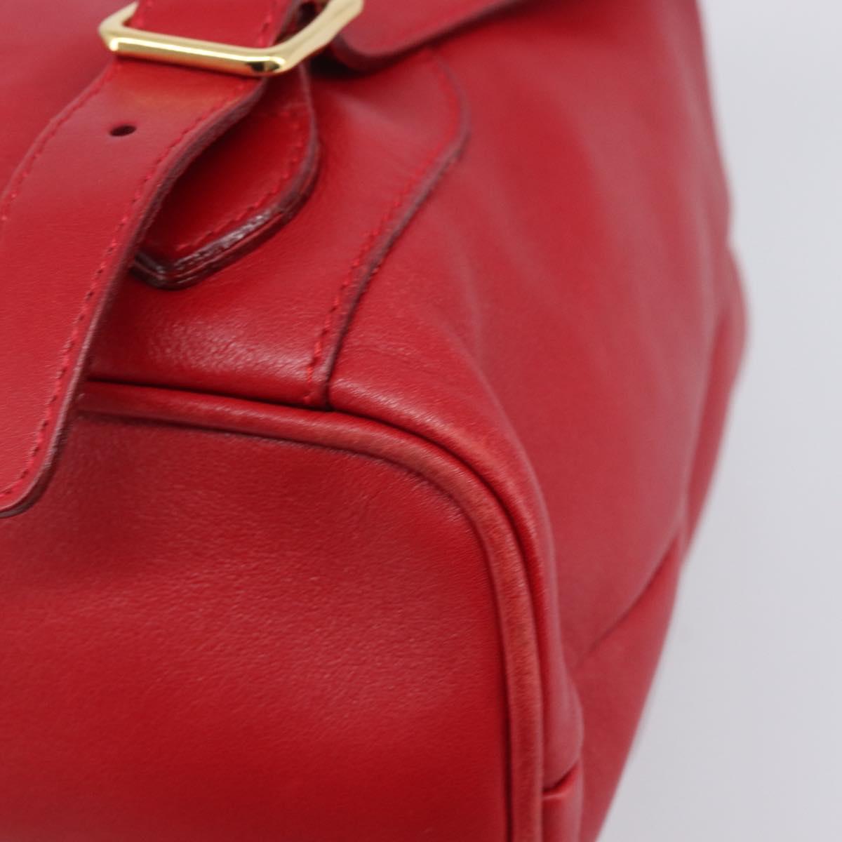 GUCCI Bamboo Backpack Leather Red Gold 003 2058 0016 Auth ep16261