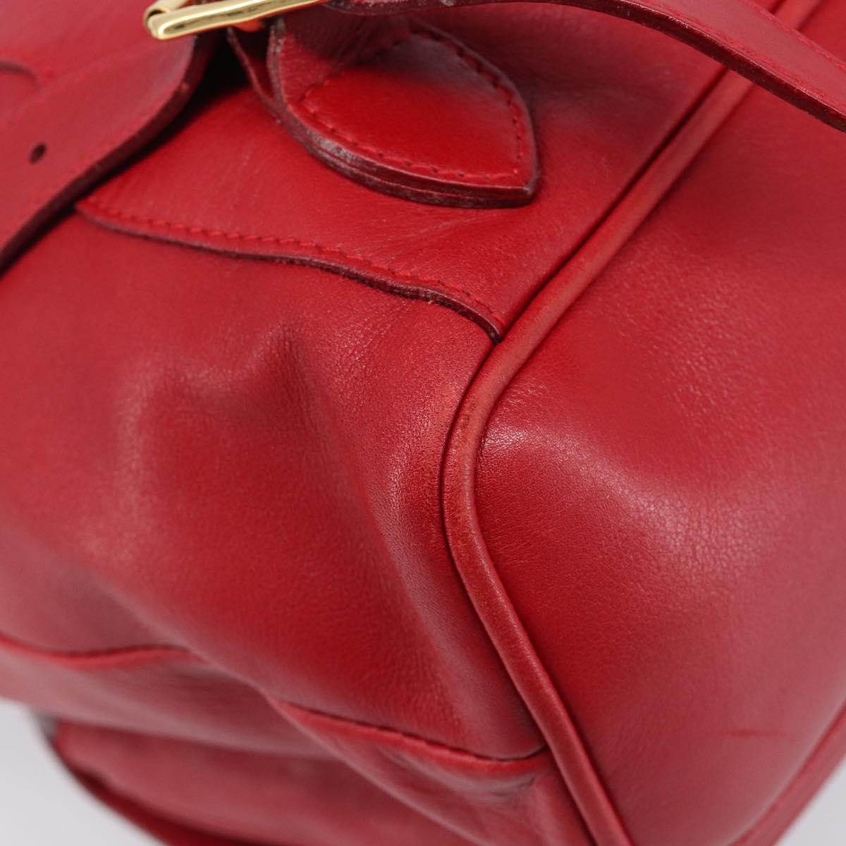 GUCCI Bamboo Backpack Leather Red Gold 003 2058 0016 Auth ep16261